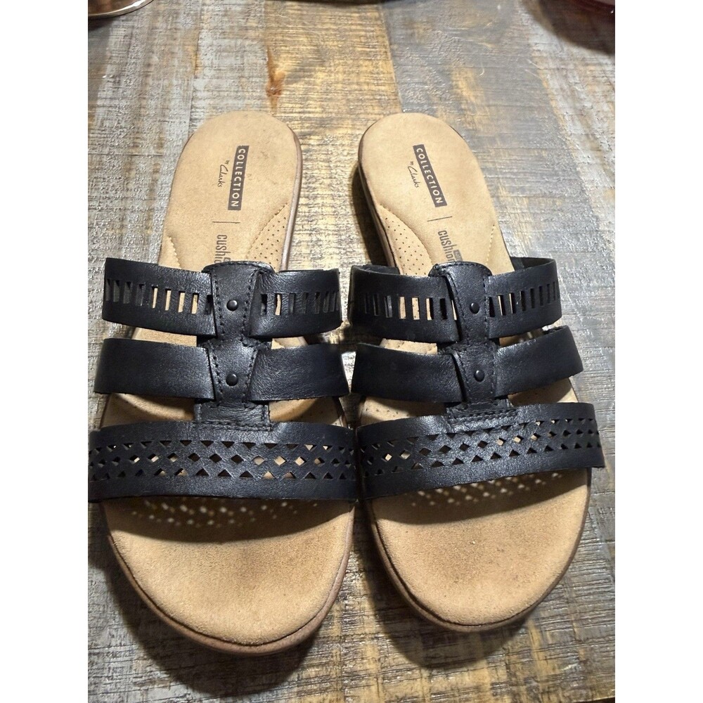 Collection By Clarks Women’s Size 7 Kele Willow Black Leather Sandals New
